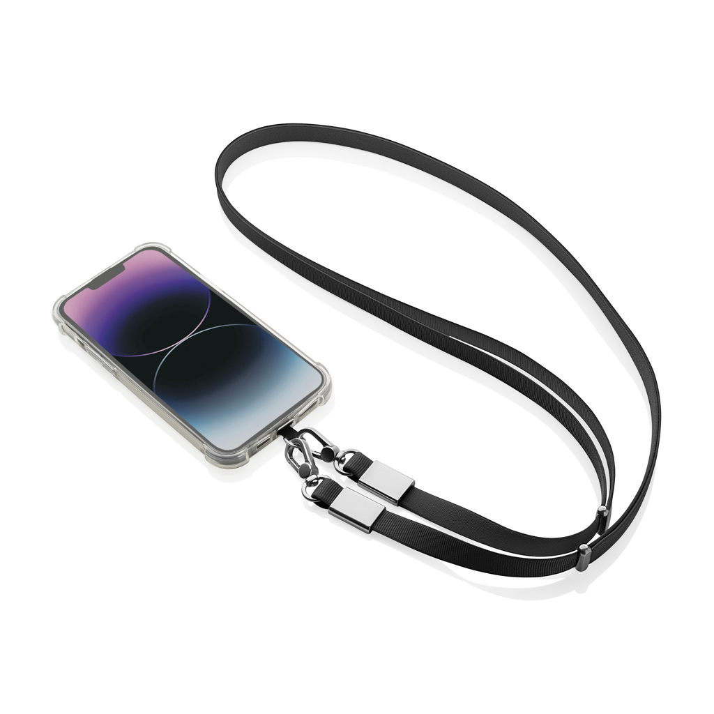 Nivo Crossbody-Handyband aus RCS-recyceltem PET, bedruckbar Nivo Crossbody-Handyband aus RCS-recyceltem PET, bedruckbar