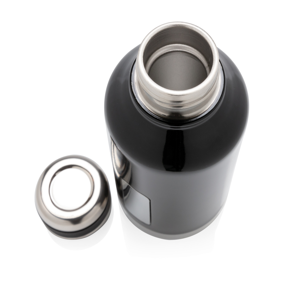 XD Collection Vakuumflasche 500 ml mit Logoplatte, auslaufsicher, Edelstahl