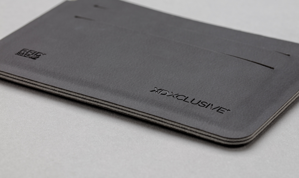 XD Xclusive Quebec RFID Kartenhalter aus PU, schwarz – mit Logo veredelbar