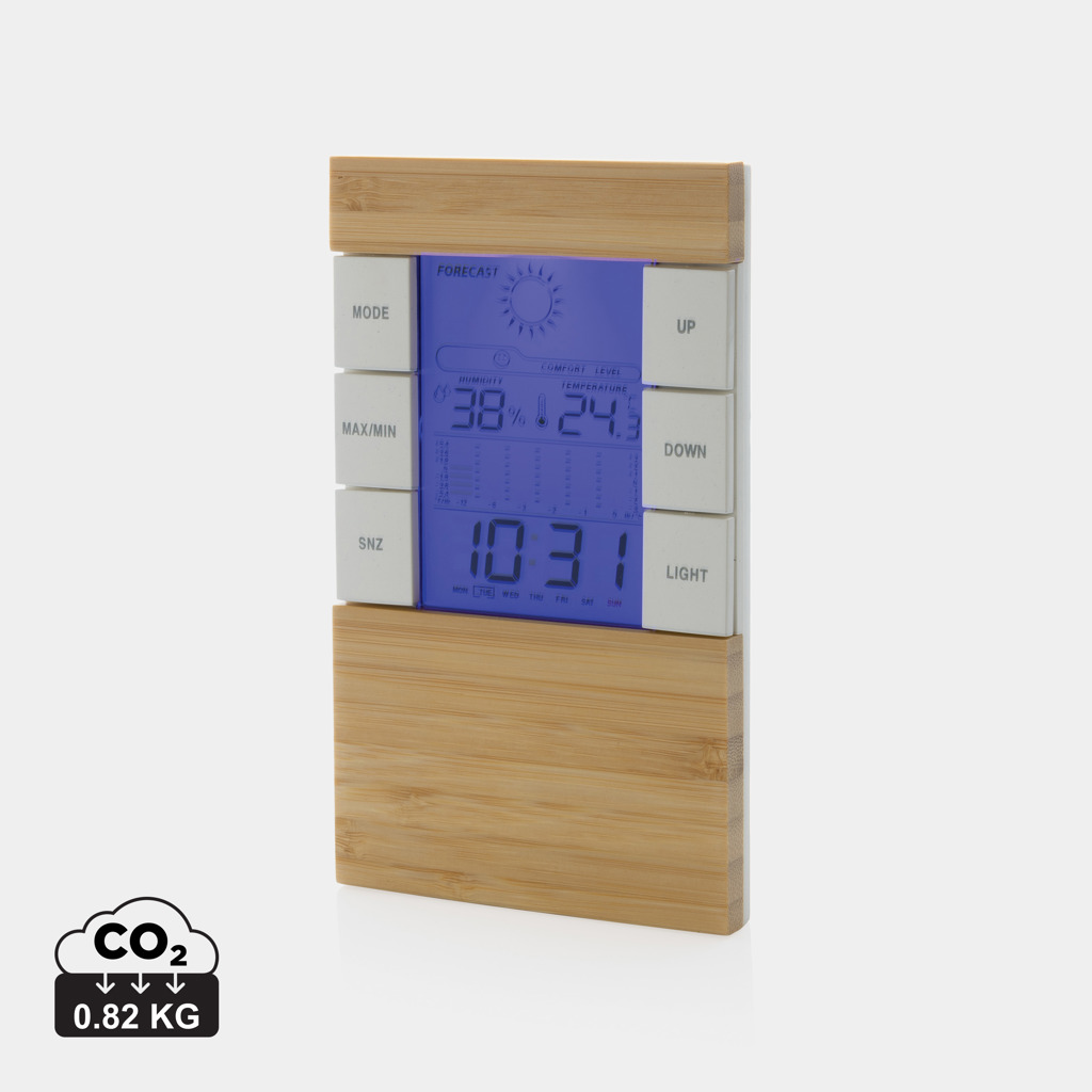 Wetterstation Utah aus RCS Kunststoff & Bambus – Innovatives Werbegeschenk für Events Wetterstation Utah aus RCS Kunststoff & Bambus – Innovatives Werbegeschenk für Events