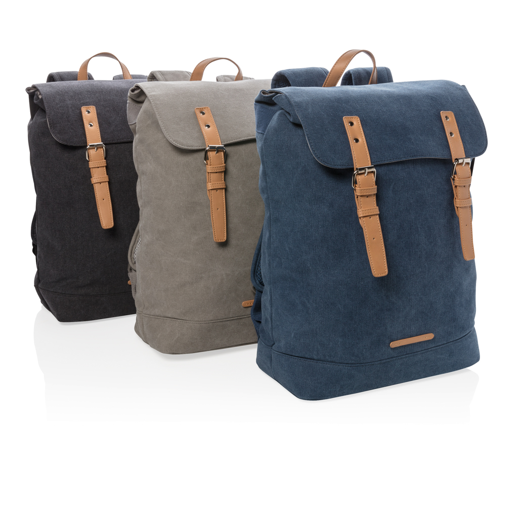 XD Collection Canvas Laptop-Rucksack 15,6 Zoll PVC-frei mit Magnetverschluss