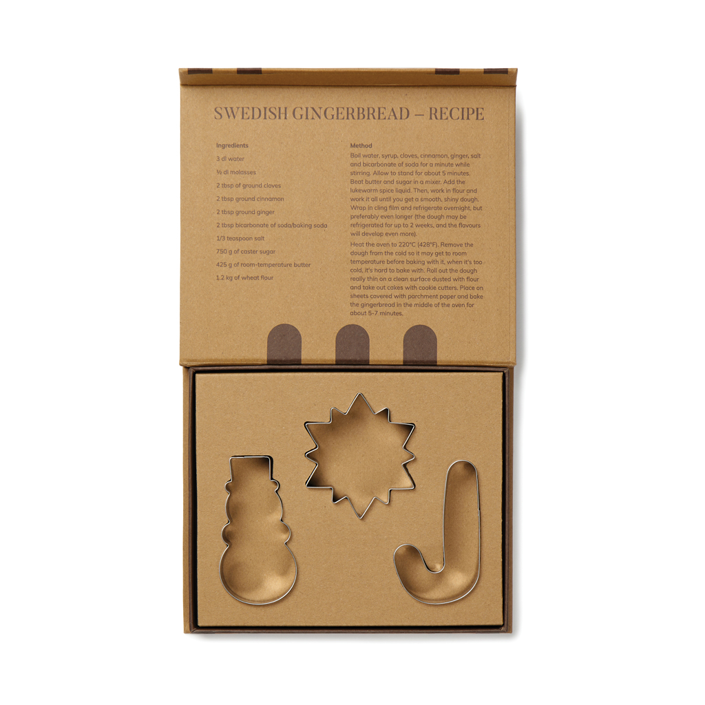 VINGA Classic Ausstechformen 3er-Set aus Edelstahl mit Tampondruck VINGA Classic Ausstechformen 3er-Set aus Edelstahl mit Tampondruck