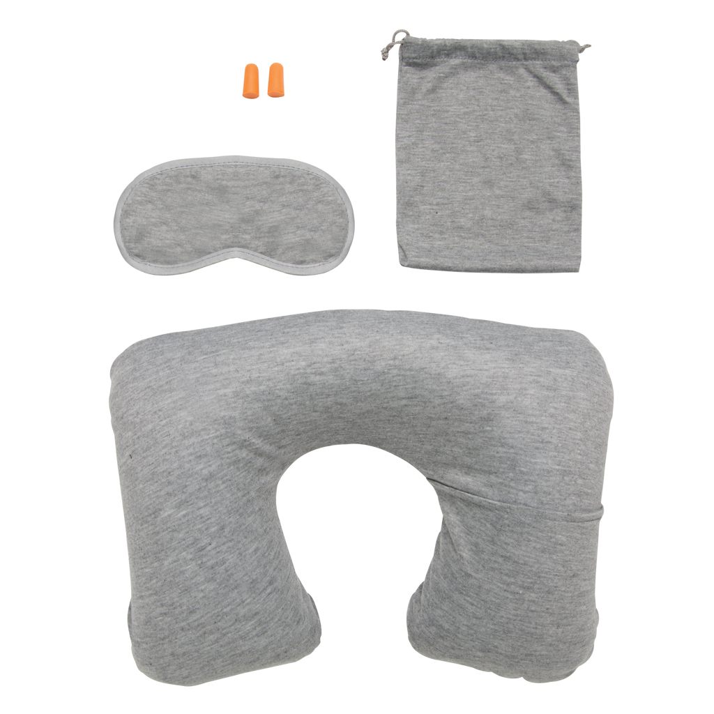 XD Collection Komfort Reise-Set mit Nackenkissen, Schlafmaske und Ohrstöpseln