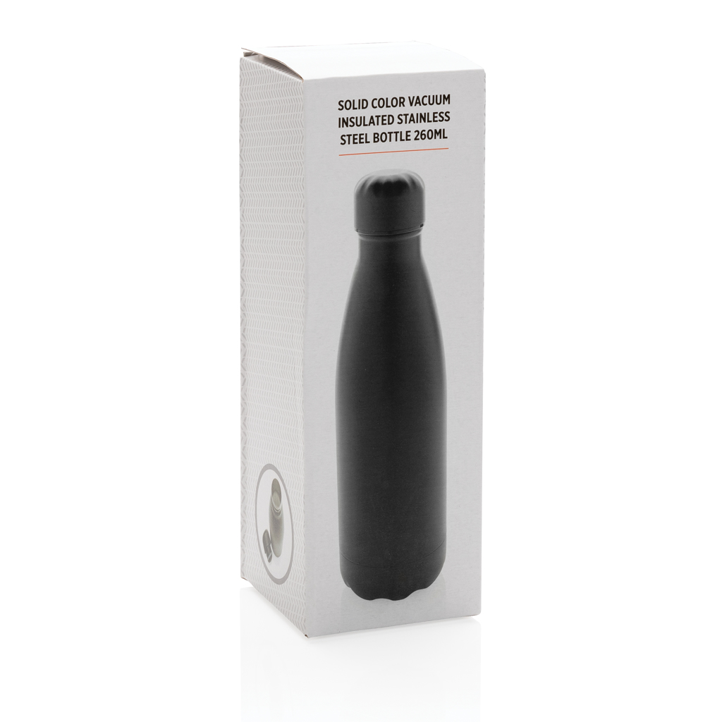 Edelstahl Trinkflasche vakuumisoliert 260 ml – schwarz