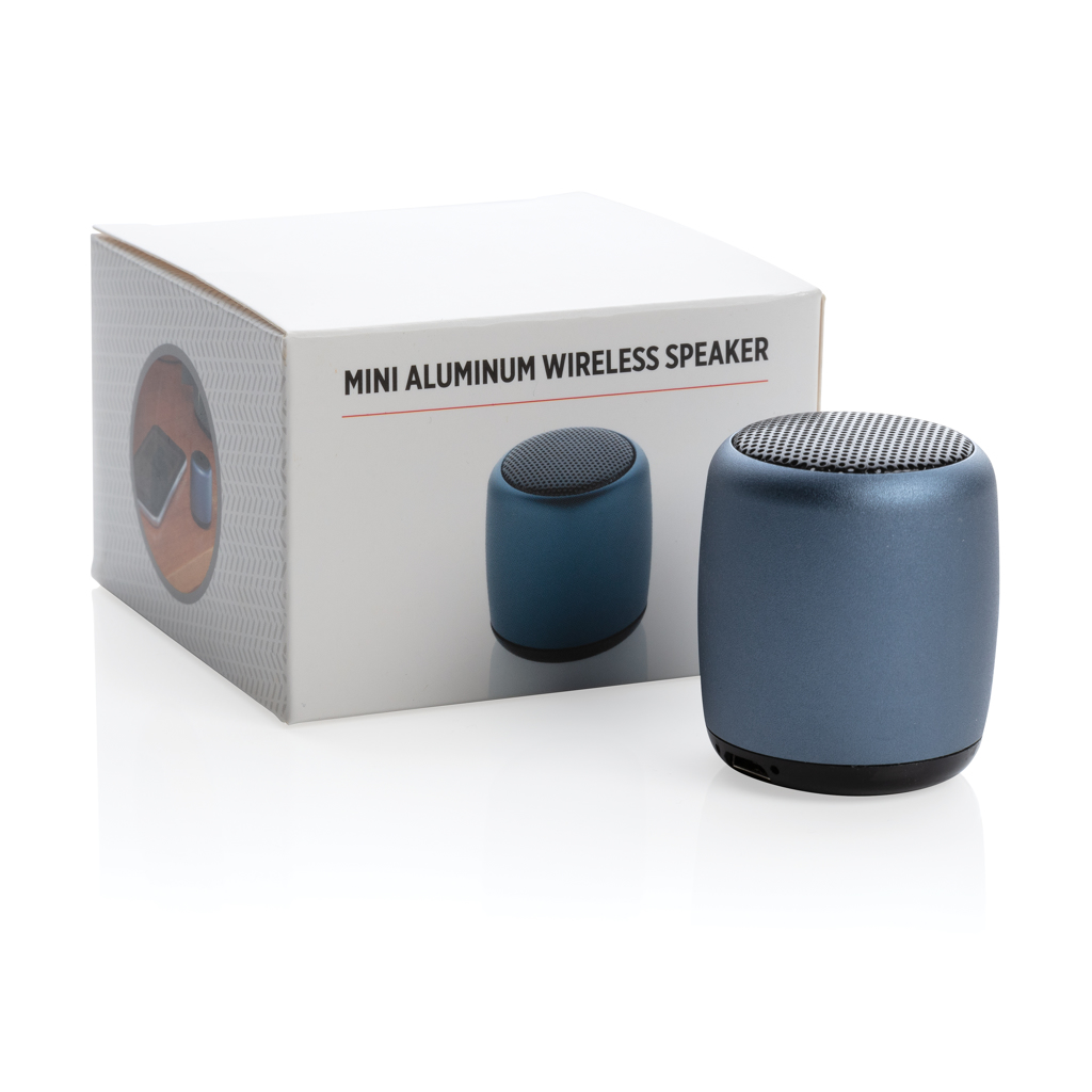 XD Collection Mini-Lautsprecher Aluminium kabellos – bedruckbar mit Logo