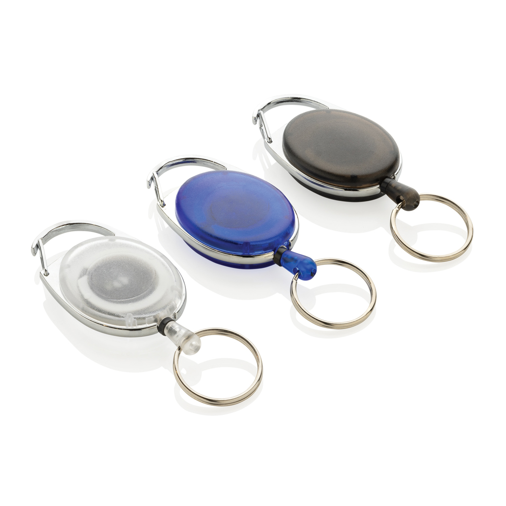 XD Collection Roller-Clip Schlüsselanhänger aus RCS-recyceltem ABS mit Karabiner
