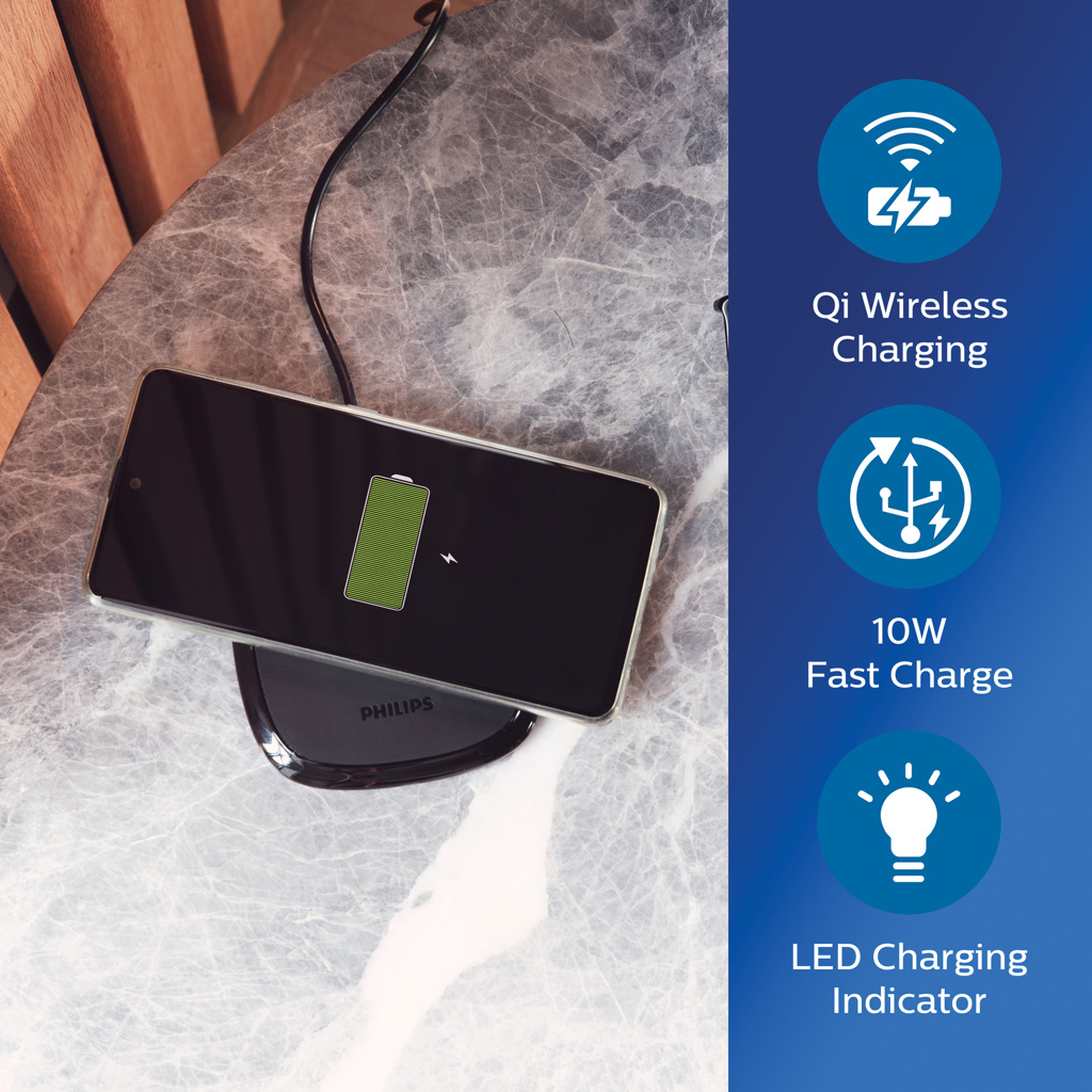 Philips 10W Qi Wireless-Charger mit Logo-Gravur Philips 10W Qi Wireless-Charger mit Logo-Gravur