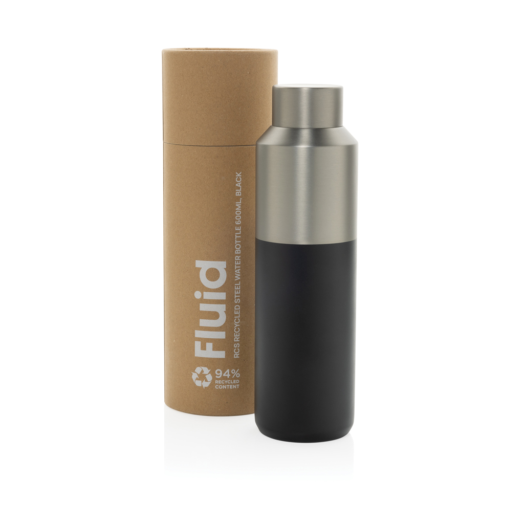 XD Collection Fluid Thermoflasche 600ml aus RCS-recyceltem Stahl mit Logo XD Collection Fluid Thermoflasche 600ml aus RCS-recyceltem Stahl mit Logo