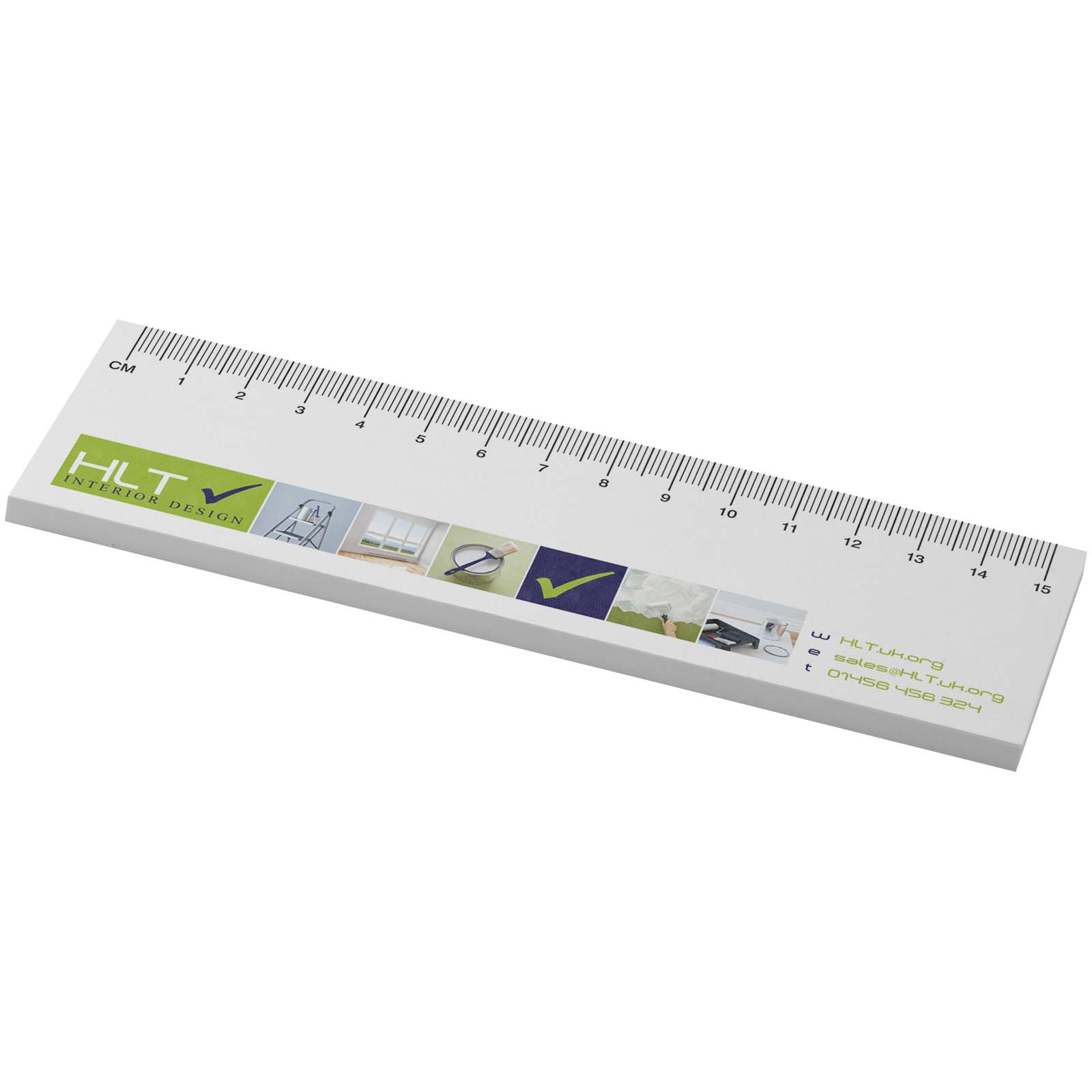 Sticky-Mate® Haftnotizen mit gedrucktem 15 cm Lineal aus recyceltem Material