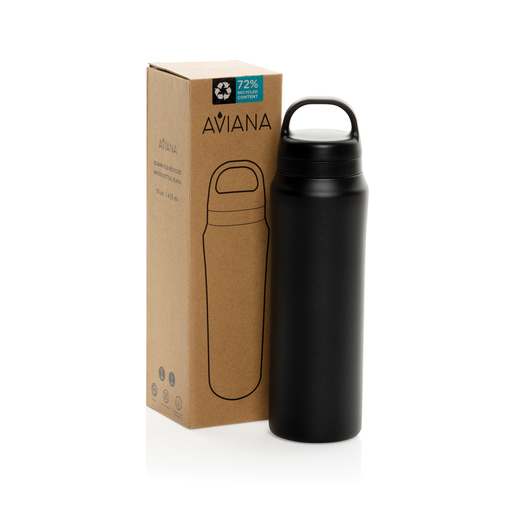 Aviana Rowan RCS recycelte Wasserflasche 470 ml mit Logo-Veredelung