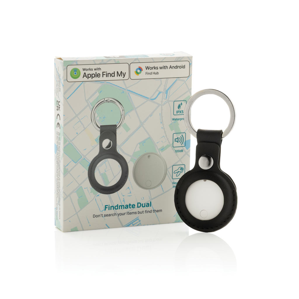 Findmate Dual Bluetooth-Tracker aus recyceltem ABS, RCS-zertifiziert, mit Logo bedruckbar Findmate Dual Bluetooth-Tracker aus recyceltem ABS, RCS-zertifiziert, mit Logo bedruckbar