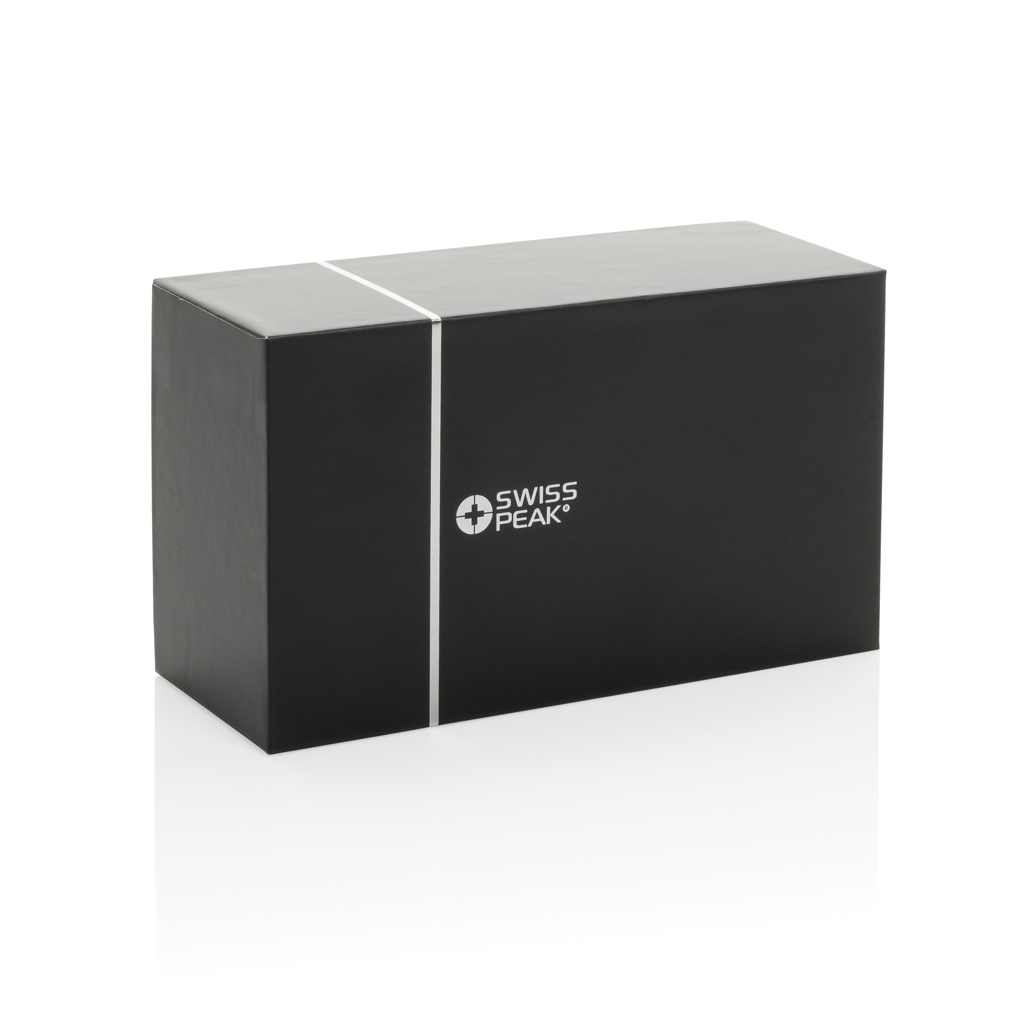 Swiss Peak 10W Bass-Lautsprecher aus recyceltem Aluminium mit Lasergravur