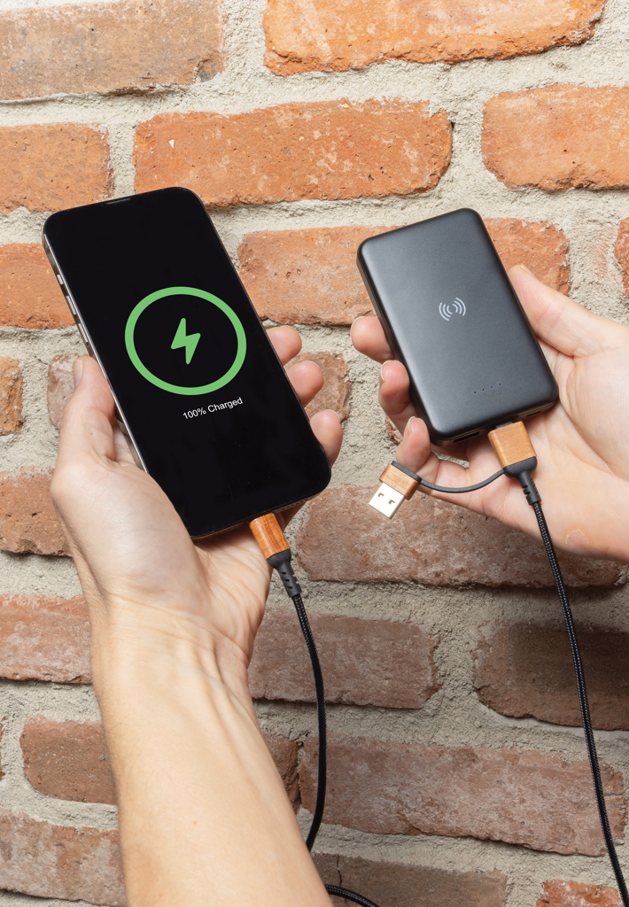 Ohio Luxus 6-in-1 Kabel Kirschholz – Exklusives Werbegeschenk mit Logo