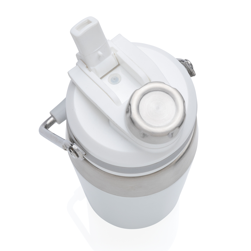 Edelstahl Thermoflasche 500ml Dual-Deckel BPA-frei weiß