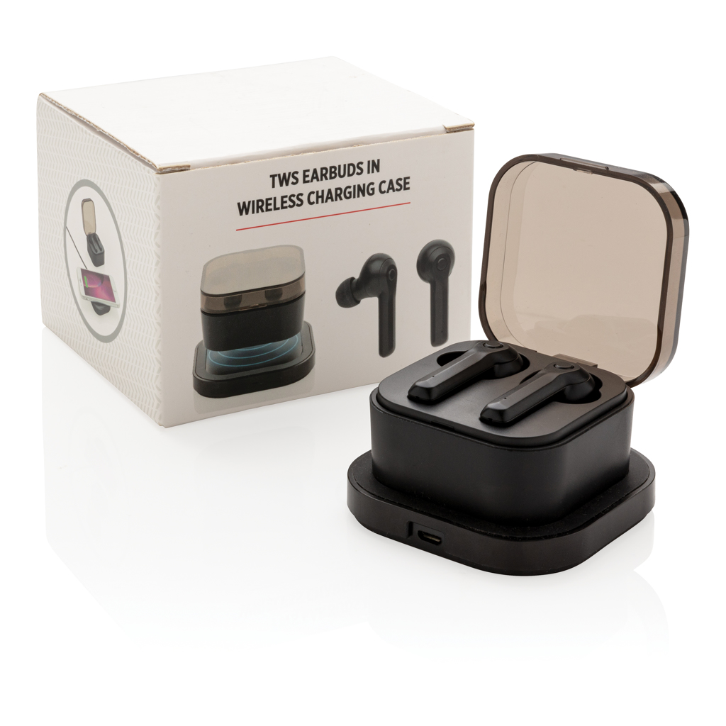 XD Collection TrueWireless Ohrhörer mit kabelloser QI-Ladebox – bedruckbar