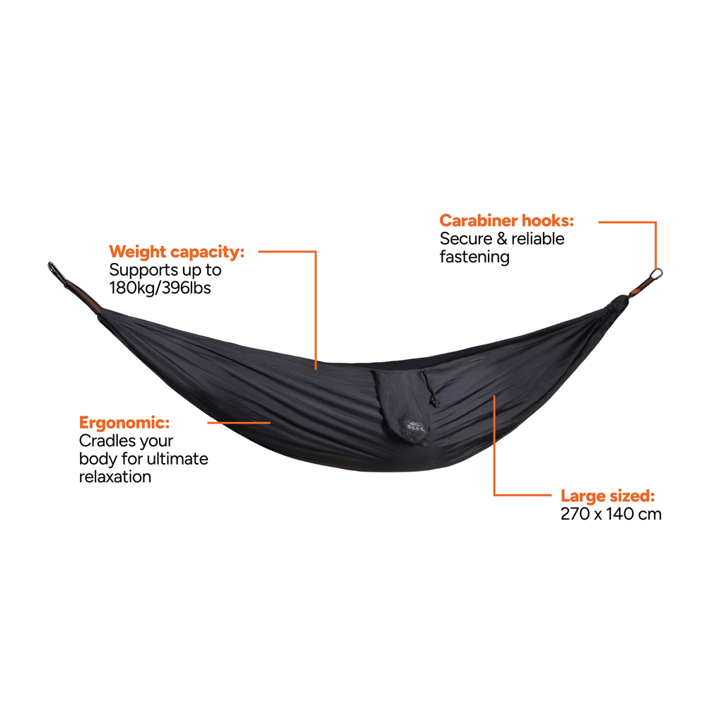 Nordic Drift Outdoor-Hängematte aus GRS-Nylon, mit Logo bedruckbar