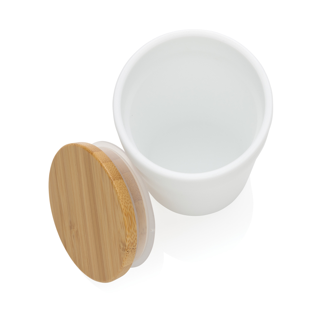 XD Collection GRS rPP-Becher mit Bambusdeckel, 300 ml — bedruckbar als Werbegeschenk XD Collection GRS rPP-Becher mit Bambusdeckel, 300 ml — bedruckbar als Werbegeschenk