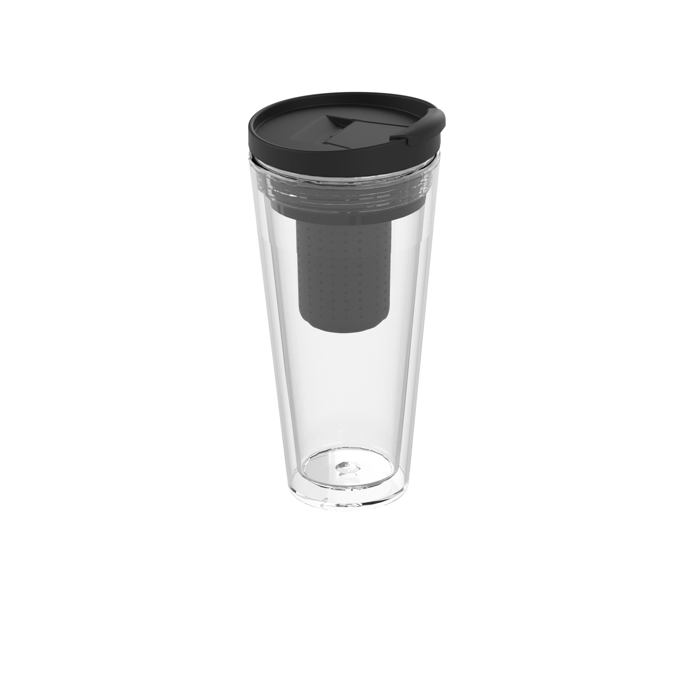Isolierbecher "Mocha" mit Teesieb – transparent Isolierbecher "Mocha" mit Teesieb – transparent