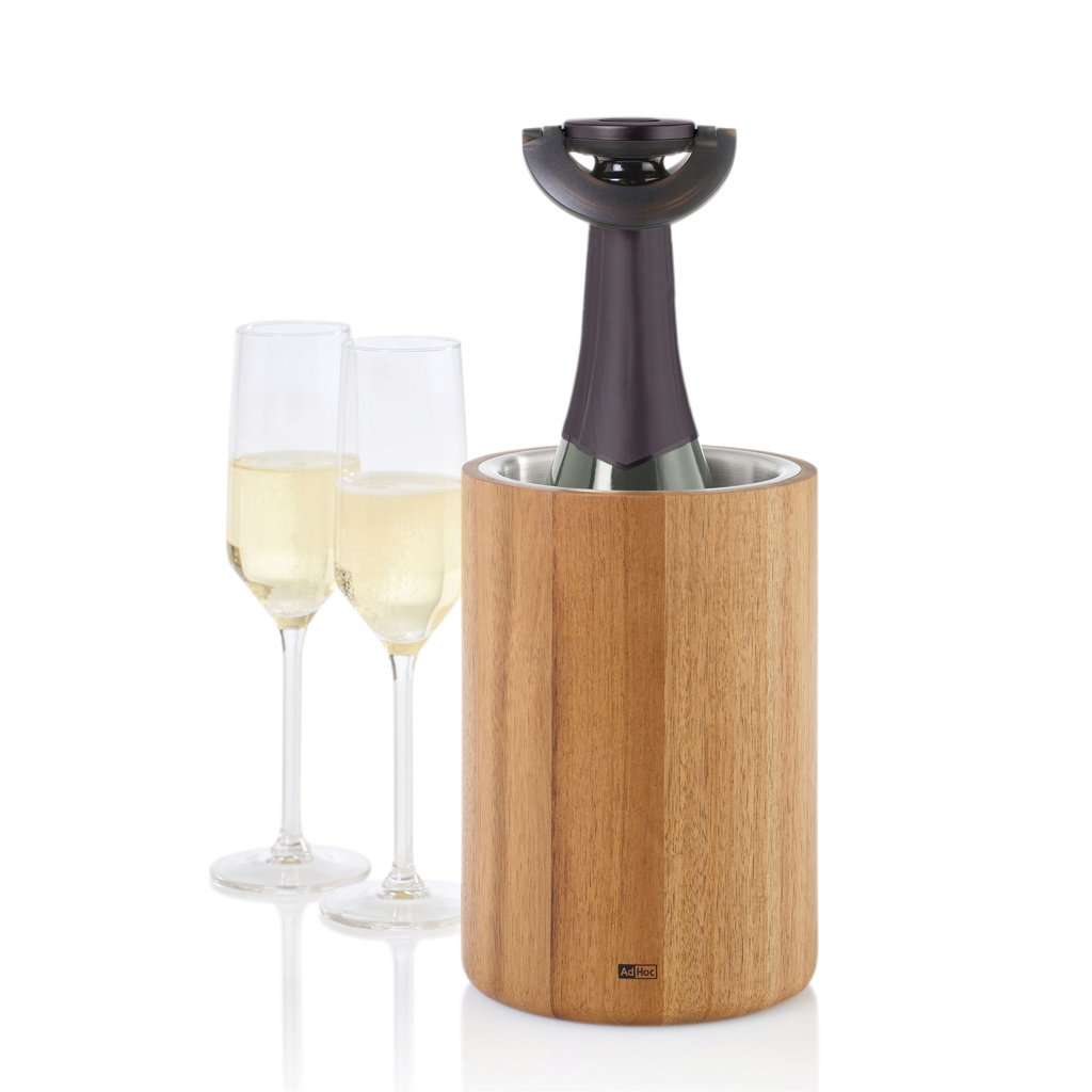AdHoc Gusto Champagner-Verschluss – flacher Sektflaschenverschluss mit Logo