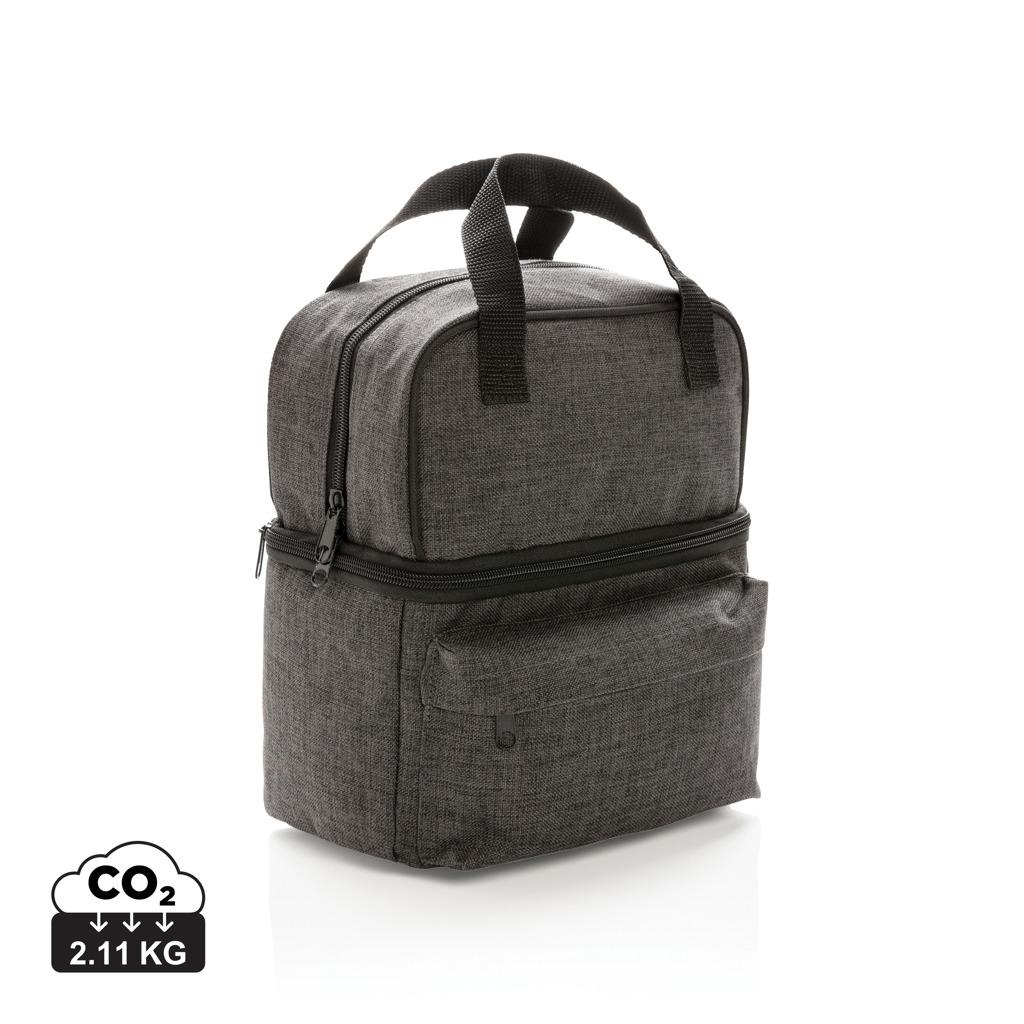 Kühltasche Pro 2-Fach, 6 Dosen, 600D Polyester – grau