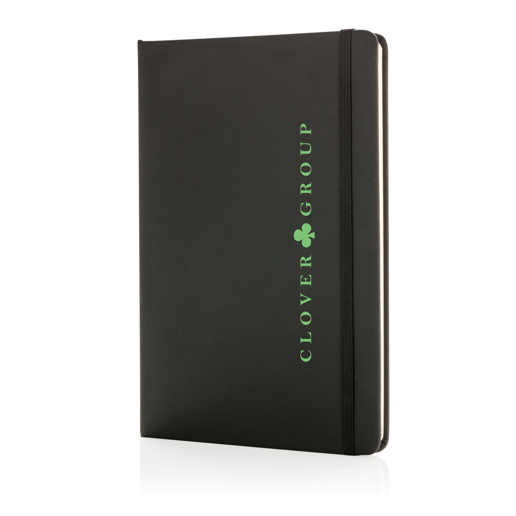 XD Collection A5 Notizbuch mit PU-Hardcover, liniert, schwarz – mit Logo veredelbar