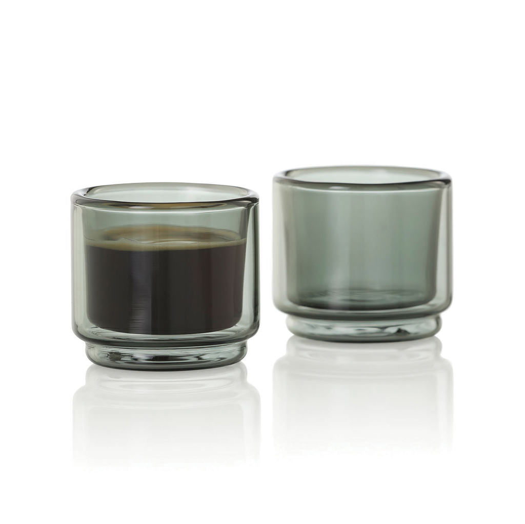 AdHoc Impact Espressotassen 45 ml, 2er-Set, doppelwandig aus Borosilikatglas, mit Logo bedruckbar