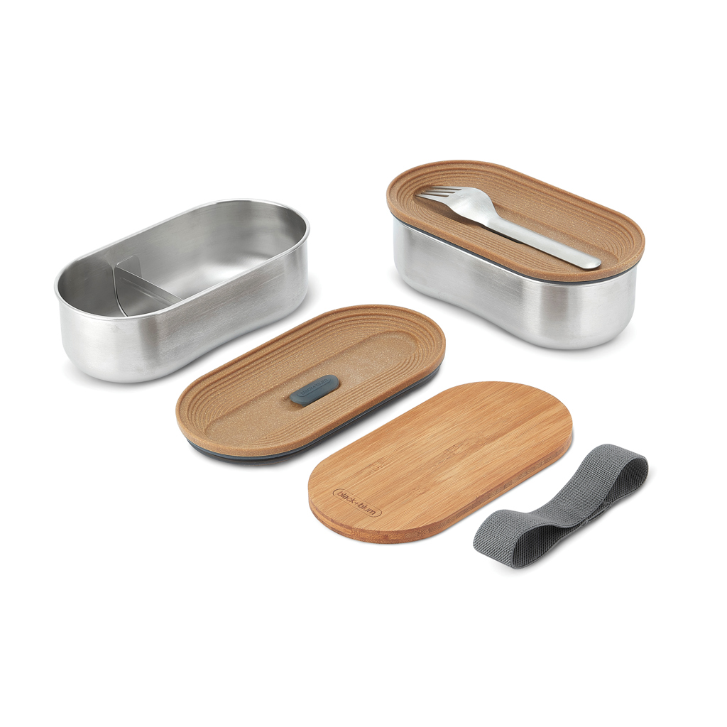 Black+Blum Bento Box 1L Edelstahl mit Bambusdeckel — gravurfähig