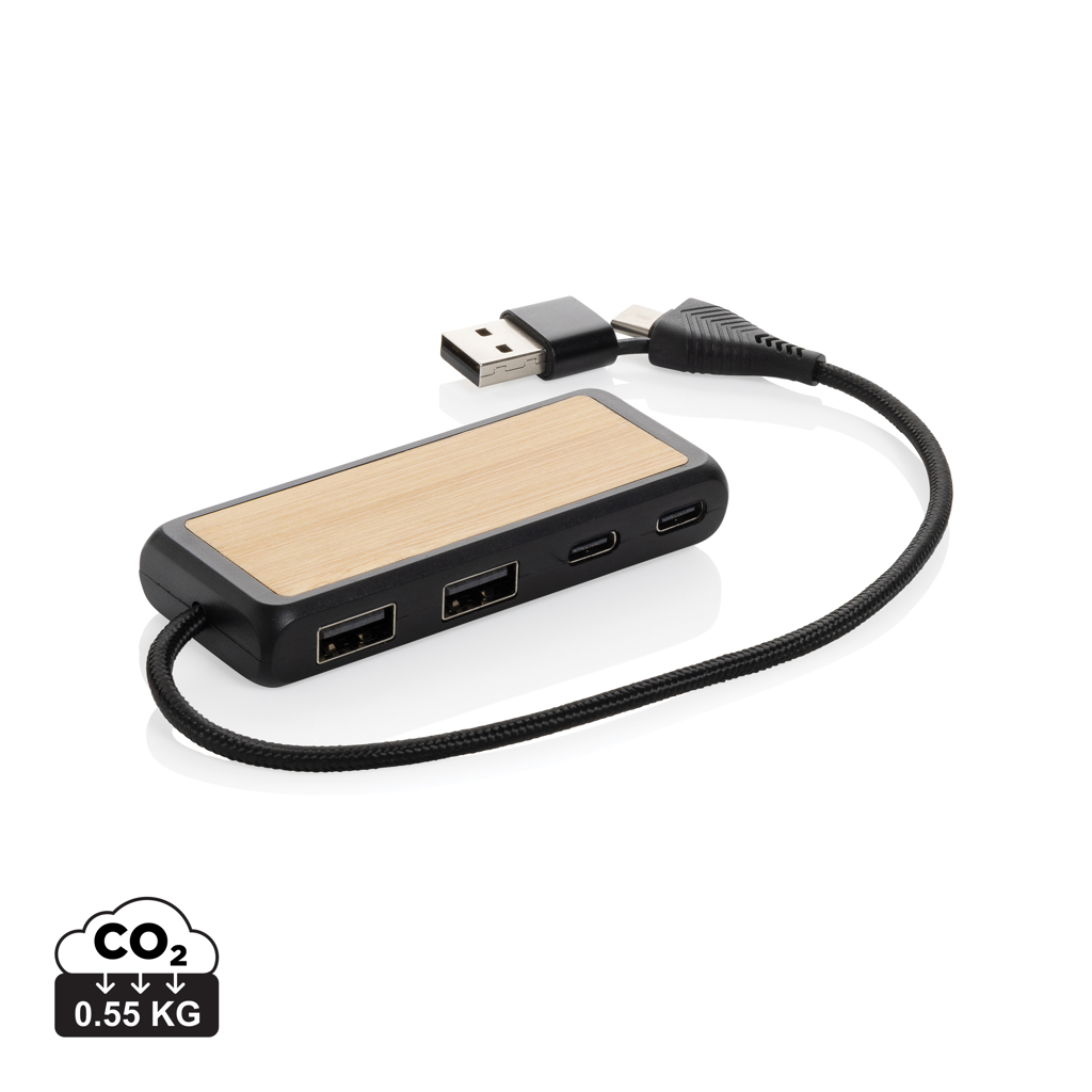 Link USB Hub Bambus & RCS Kunststoff – Vielseitiger Event-Begleiter mit Logo Link USB Hub Bambus & RCS Kunststoff – Vielseitiger Event-Begleiter mit Logo