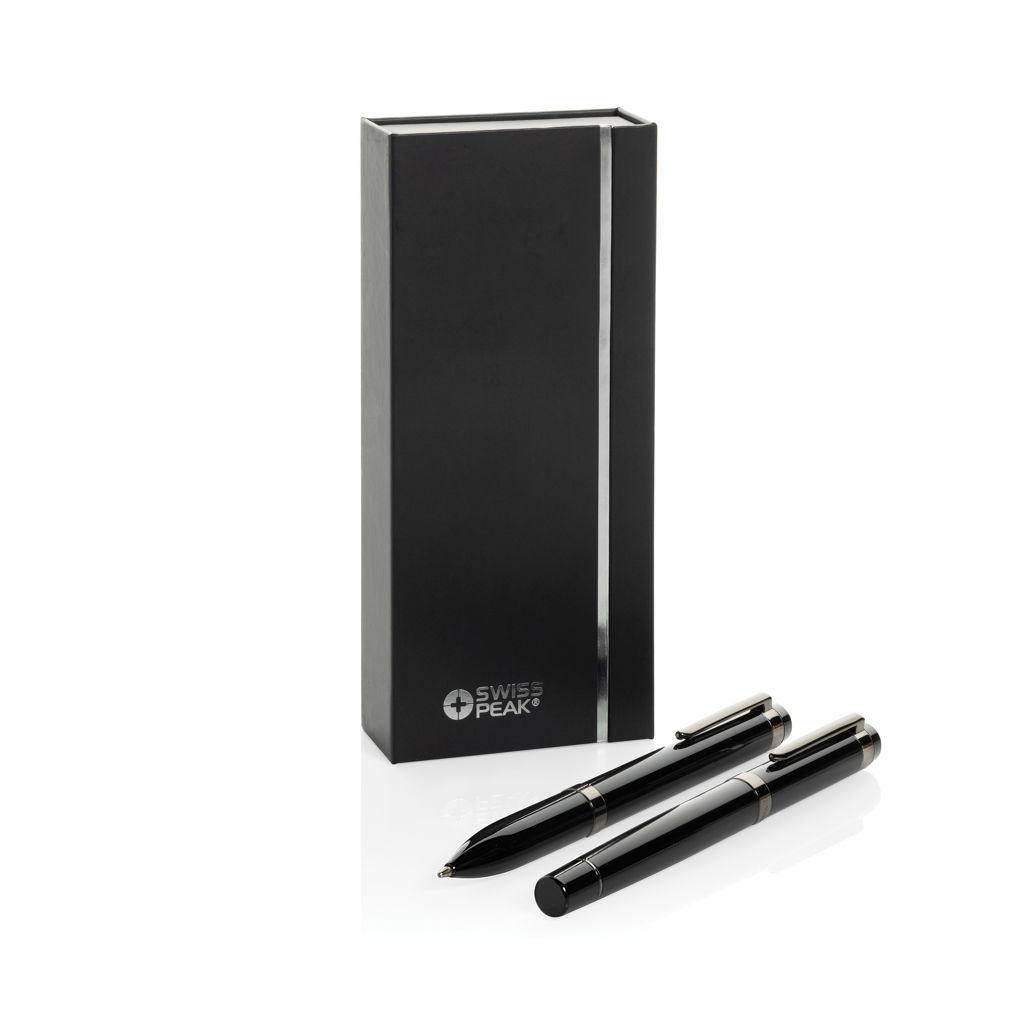 Swiss Peak OSLO Schreibset – Kugelschreiber und Rollerball aus recyceltem Edelstahl, mit Logo gravierbar Swiss Peak OSLO Schreibset – Kugelschreiber und Rollerball aus recyceltem Edelstahl, mit Logo gravierbar