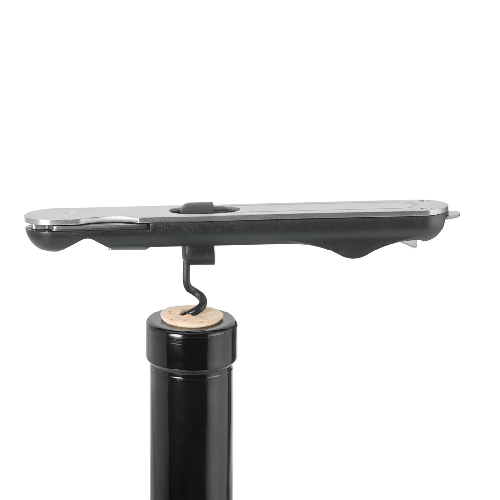 AdHoc PushPull Korkenzieher aus Edelstahl mit Folienschneider – mit Ihrem Logo