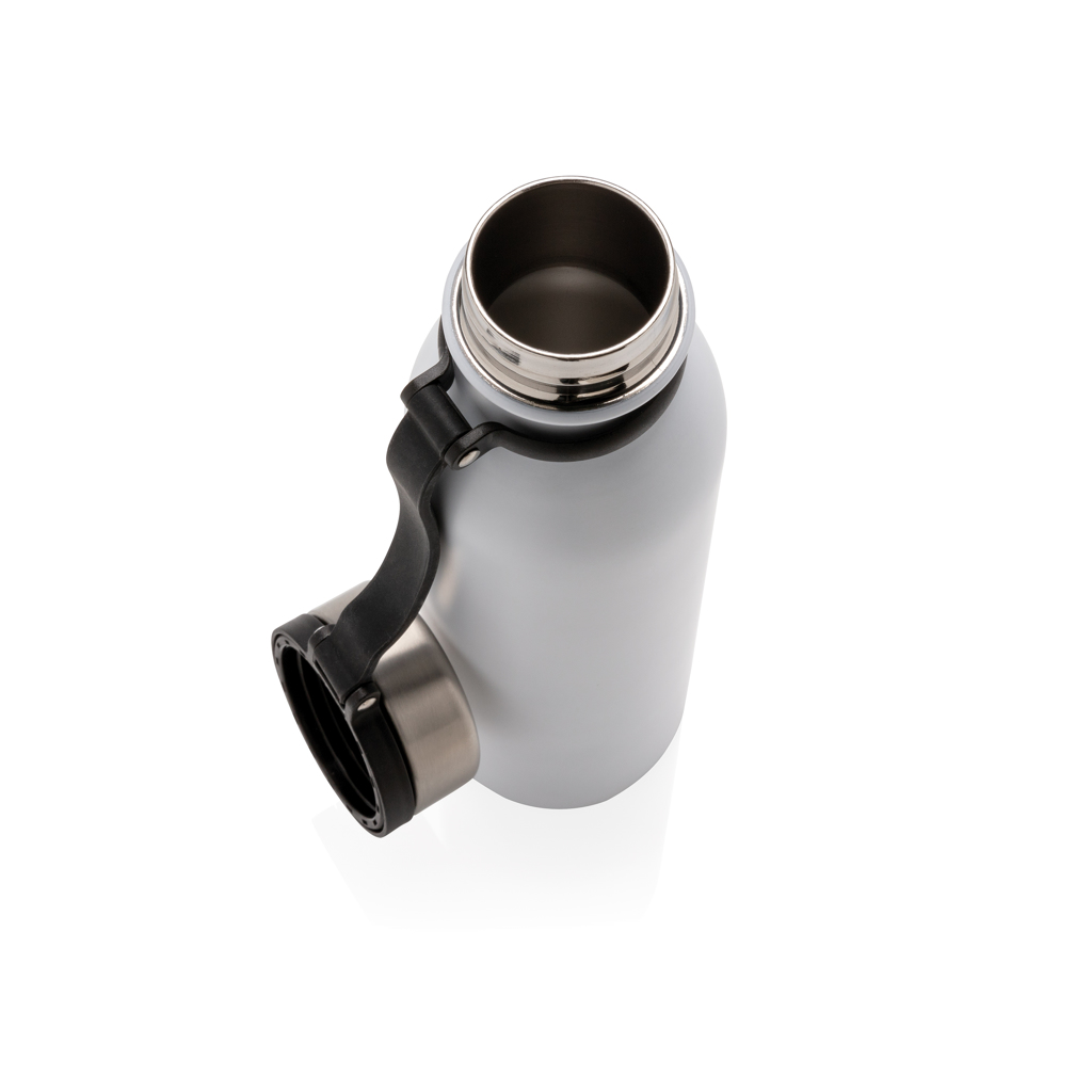 XD Collection Vakuum-Trinkflasche 600 ml mit Silikon-Trageriemen