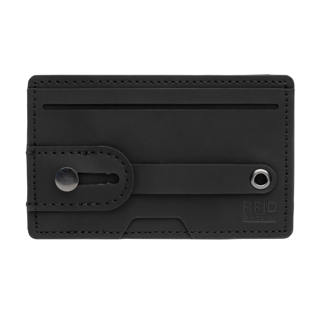 RFID Smartphone-Kartenhalter 3-in-1 mit Stand+Grip – schwarz