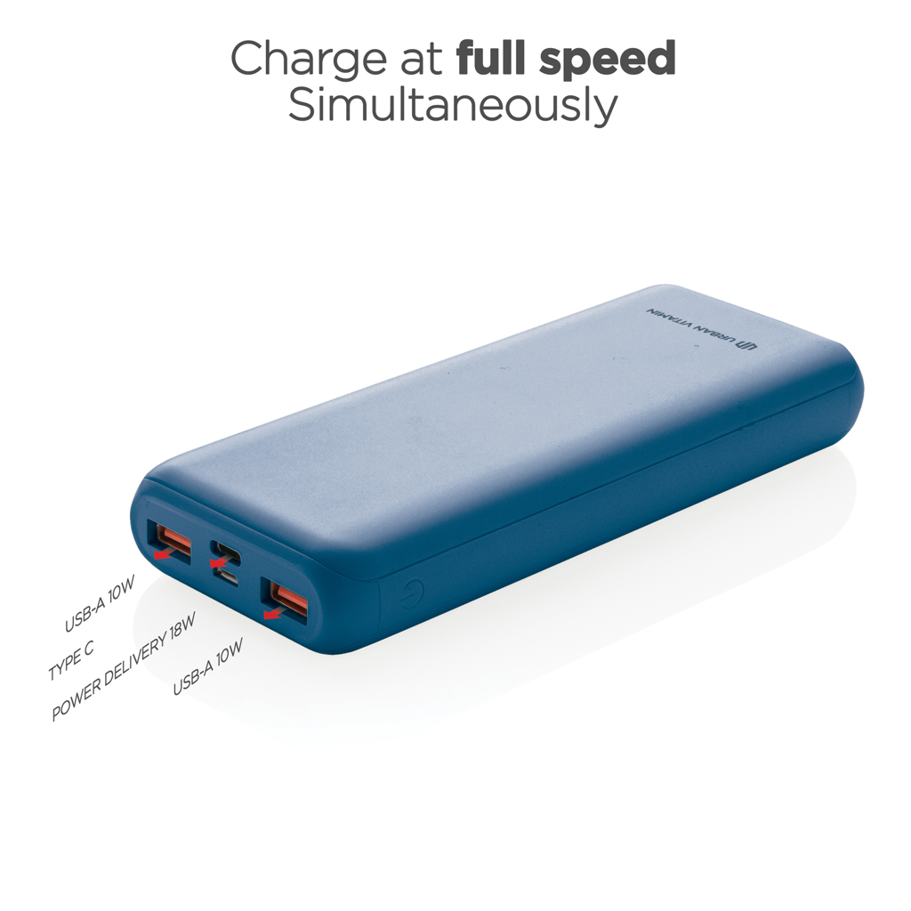 Urban Vitamin Pasadena 20.000 mAh Powerbank mit 18W USB-C PD, bedruckbar mit Logo Urban Vitamin Pasadena 20.000 mAh Powerbank mit 18W USB-C PD, bedruckbar mit Logo