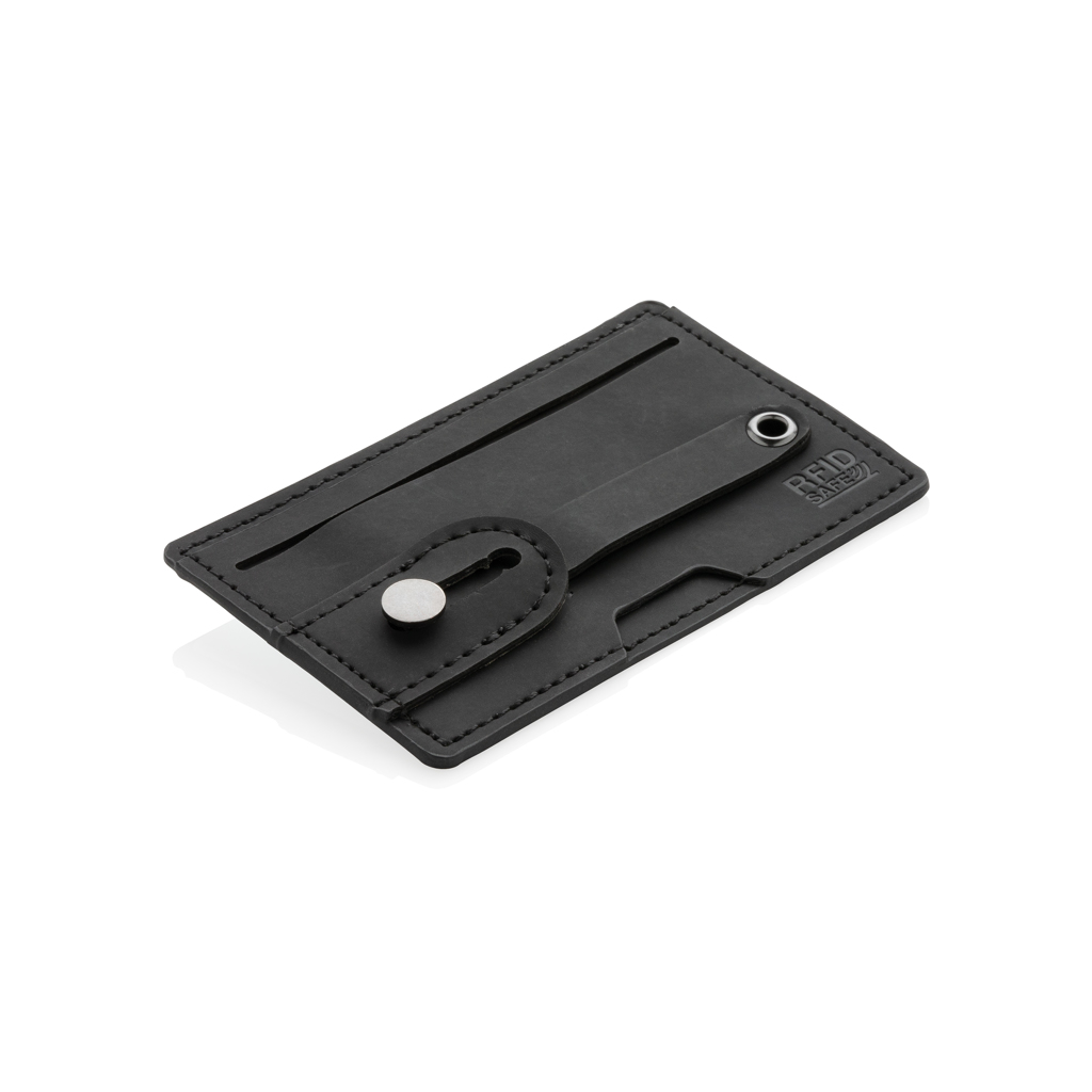 RFID Smartphone-Kartenhalter 3-in-1 mit Stand+Grip – schwarz