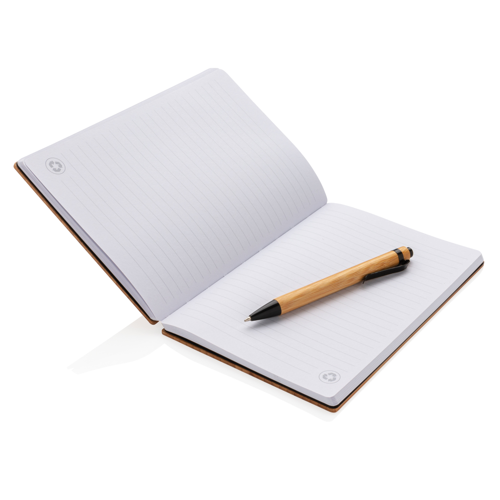 A5 Bambus Notizbuch mit Bambusstift, FSC-Mix, bedruckbar