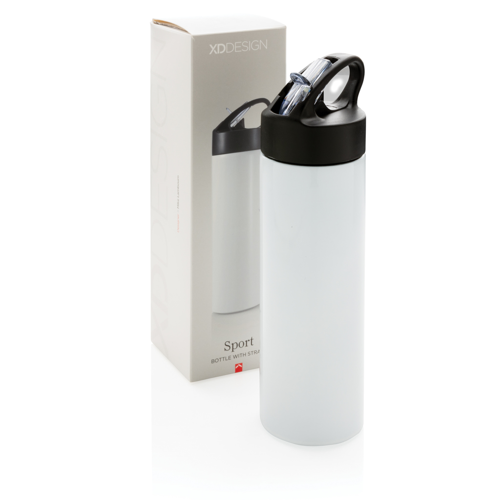 Edelstahl-Sportflasche 500 ml mit Trinkvorrichtung – weiß