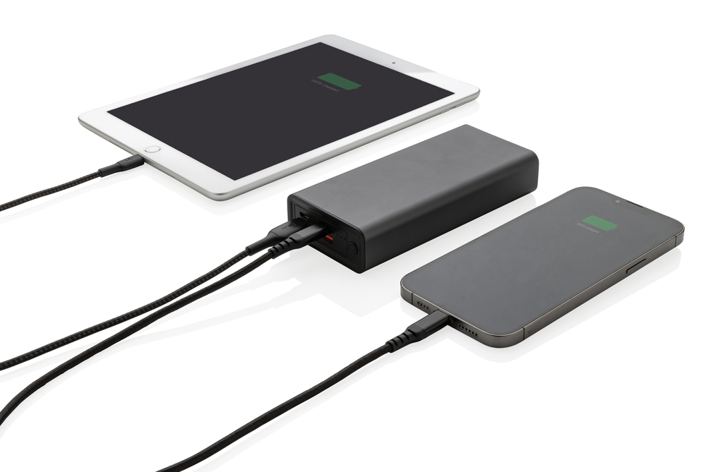 Terra 20.000 mAh 20 W Powerbank aus RCS-recyceltem Aluminium – mit Logo veredelbar Terra 20.000 mAh 20 W Powerbank aus RCS-recyceltem Aluminium – mit Logo veredelbar