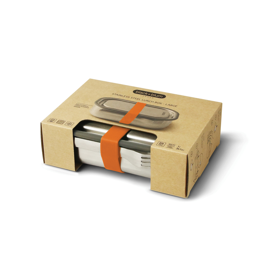 Black+Blum Edelstahl Lunchbox 3-in-1 mit Logo bedrucken
