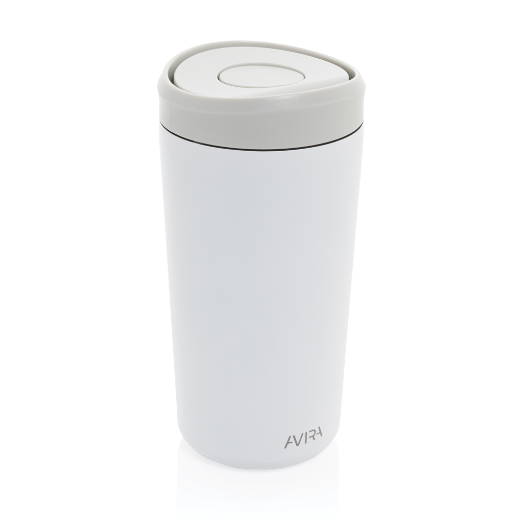 Avira Alix Klickbecher 400 ml — RCS-Recycling-Stahl mit One-Click-Deckel