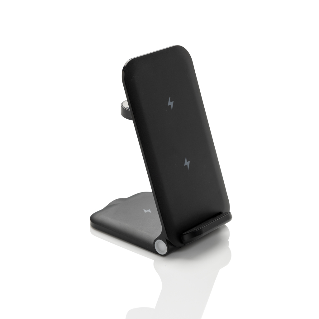 Powerpal 3-in-1 Wireless Charger 15 W aus RCS-recyceltem ABS, individualisierbar Powerpal 3-in-1 Wireless Charger 15 W aus RCS-recyceltem ABS, individualisierbar