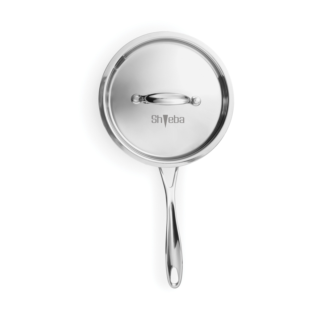 Gastro Induktion Kupfertopf 3-lagig Edelstahl 1,8 L braun