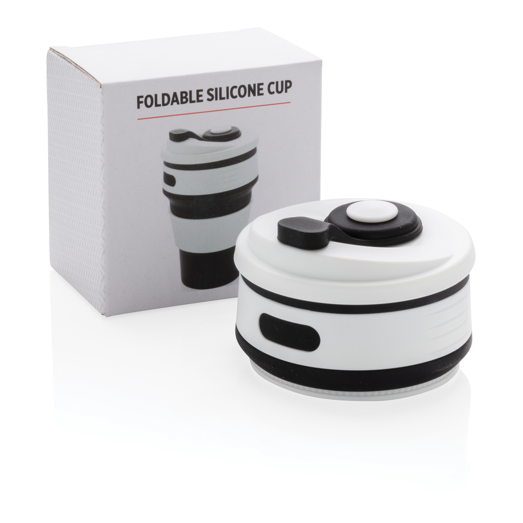 Faltbarer Silikon-Becher 350 ml, BPA-frei, bedruckbar Faltbarer Silikon-Becher 350 ml, BPA-frei, bedruckbar