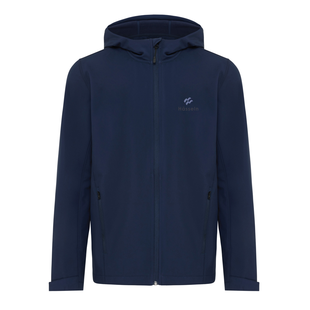IQONIQ Makalu Herren-Softshelljacke aus 100% recyceltem Material mit Logo-Veredelung
