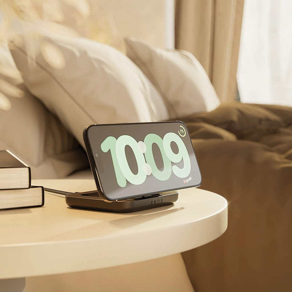 Zens Magnetic Nightstand Charger – Qi2-Nachttisch-Ladegerät mit Lasergravur