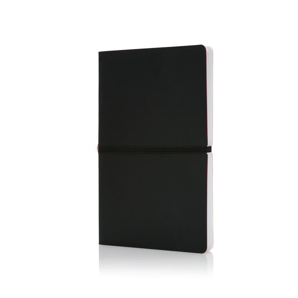 XD Collection Deluxe Softcover Notizbuch A5 schwarz – 192 linierte Seiten, FSC-Mix, bedruckbar
