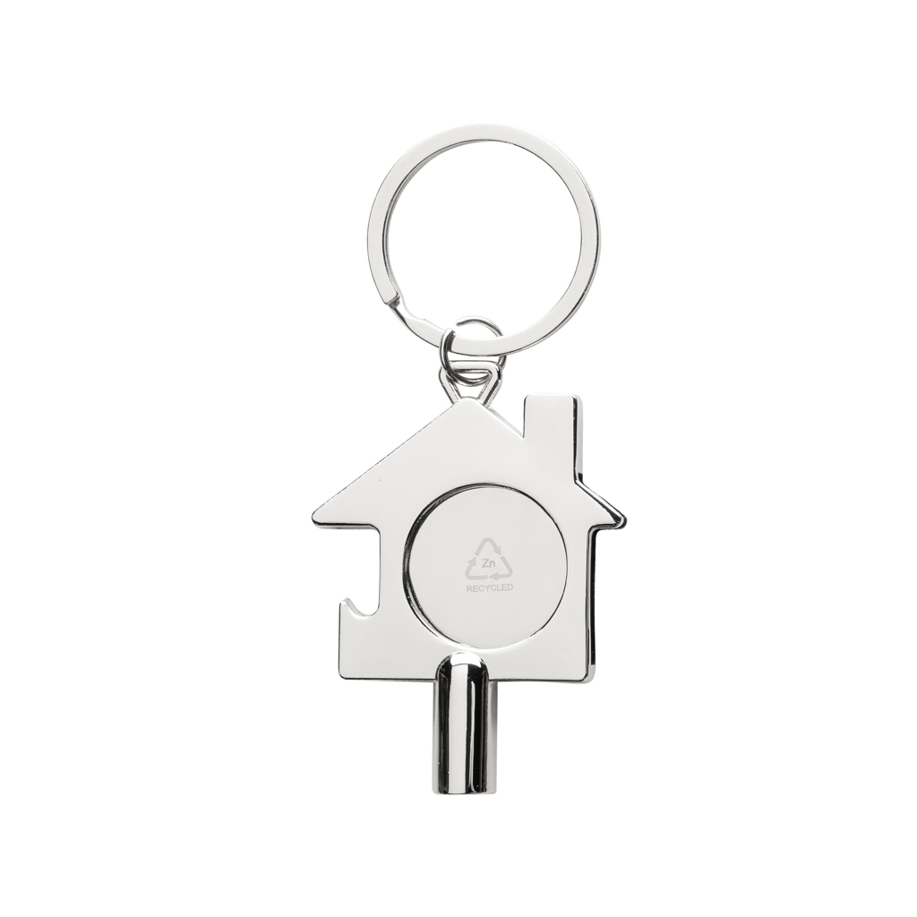 XD Collection 3-in-1 Schlüsselring aus recycelter Zinklegierung mit Lasergravur