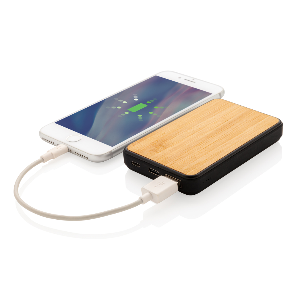 XD Collection 5.000 mAh Powerbank P322.37 aus recyceltem ABS und FSC-Bambus, bedruckbar XD Collection 5.000 mAh Powerbank P322.37 aus recyceltem ABS und FSC-Bambus, bedruckbar