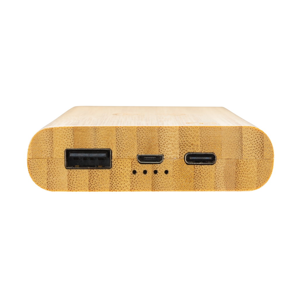 Bambus-Powerbank 8000mAh mit Wireless Charging – Stilvolles Eventgeschenk mit Logo Bambus-Powerbank 8000mAh mit Wireless Charging – Stilvolles Eventgeschenk mit Logo