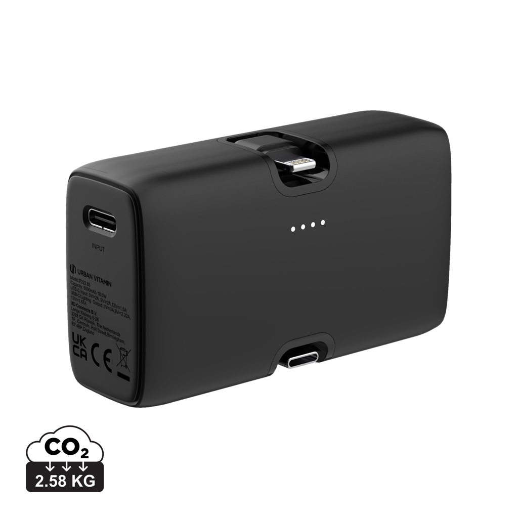Urban Vitamin Los Angeles 20-W-Powerbank 5.000 mAh aus RCS-Recyclingkunststoff