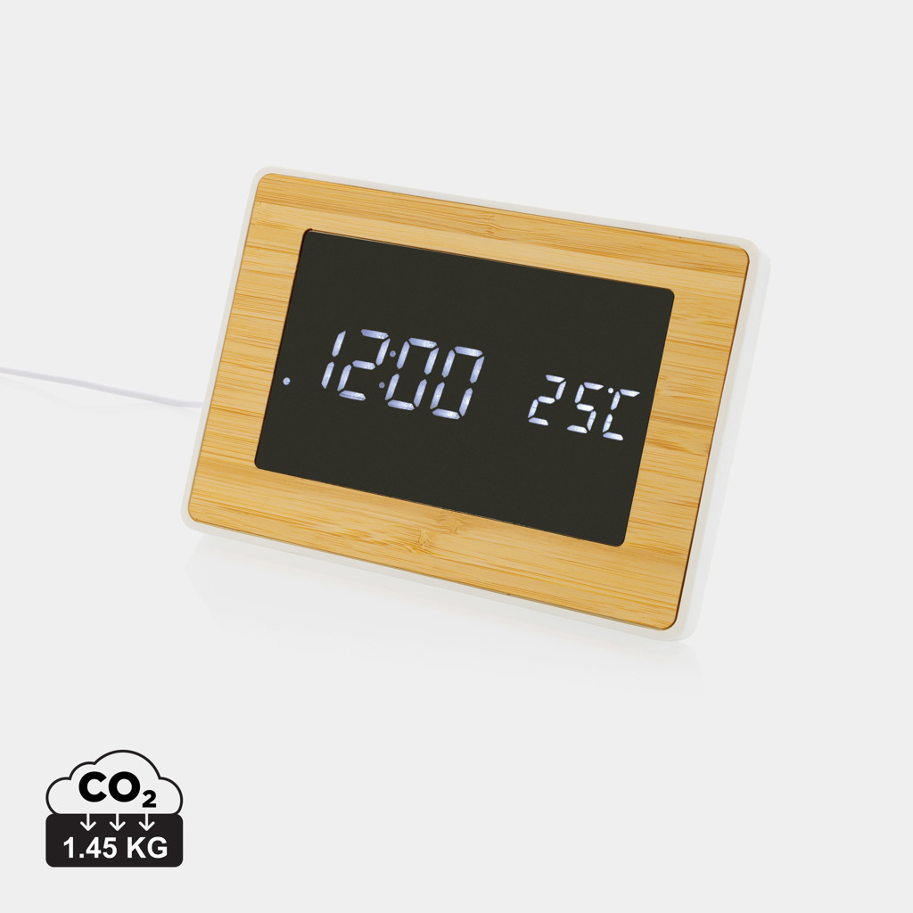 LED-Uhr Utah Bambus Edition - Innovatives Werbegeschenk für Events